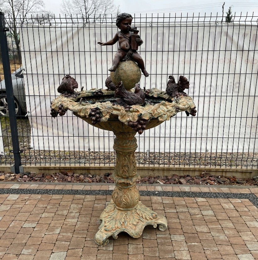 ANIOŁKI AMOREK fontanna z brązu - ZGRABNA ptaszki